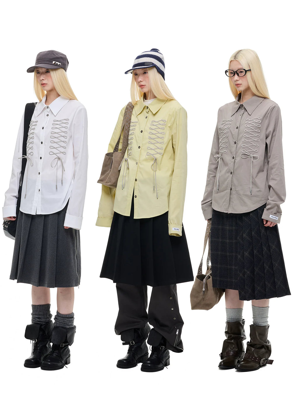 JIKOO Tie-Front Bow Blouse