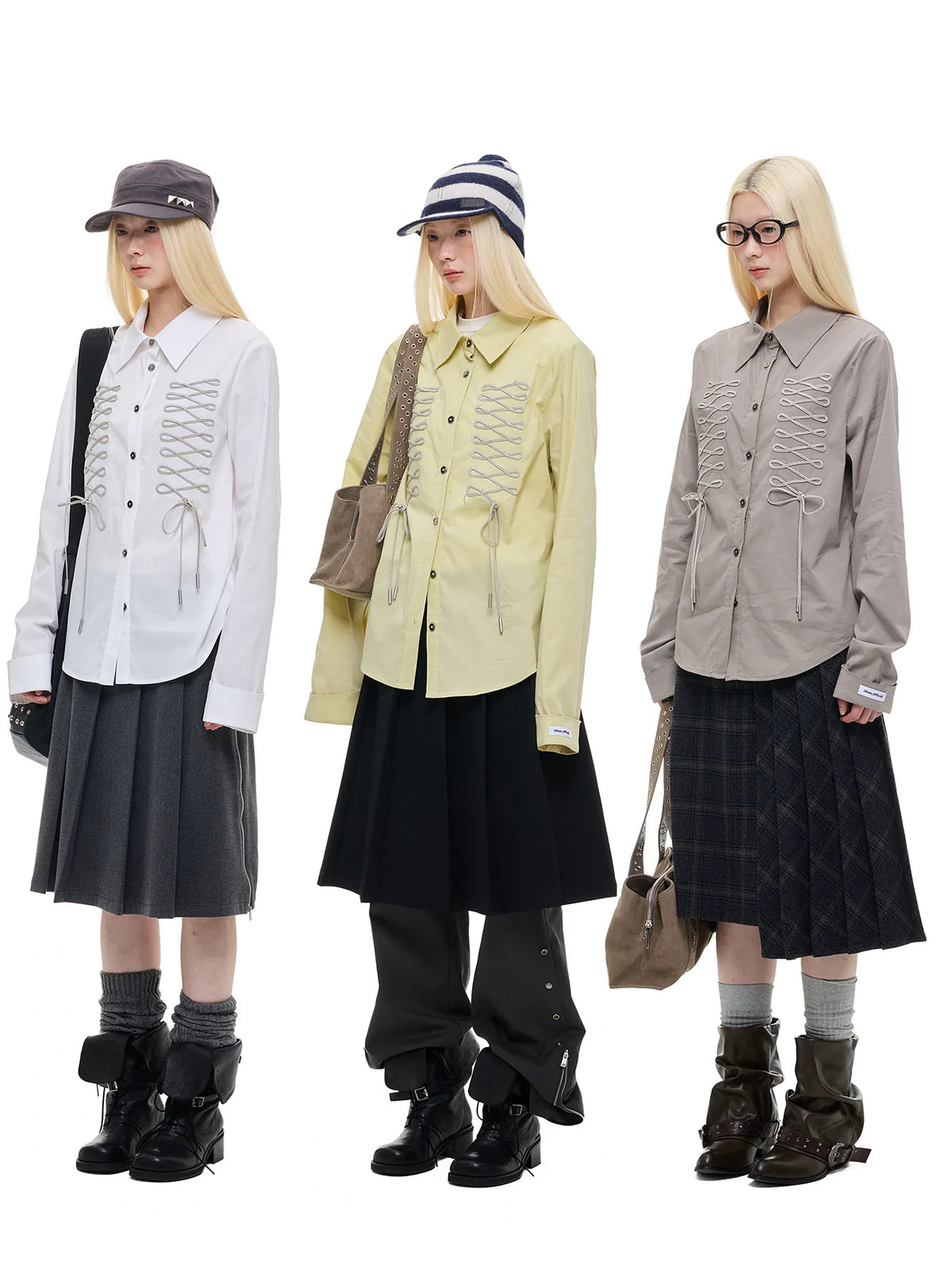 JIKOO Tie-Front Bow Blouse