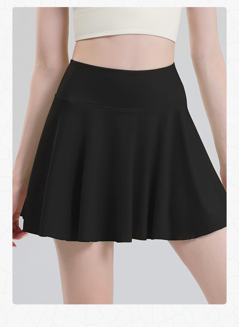 TIANQINGSE Lined Fake Two-piece Skirt