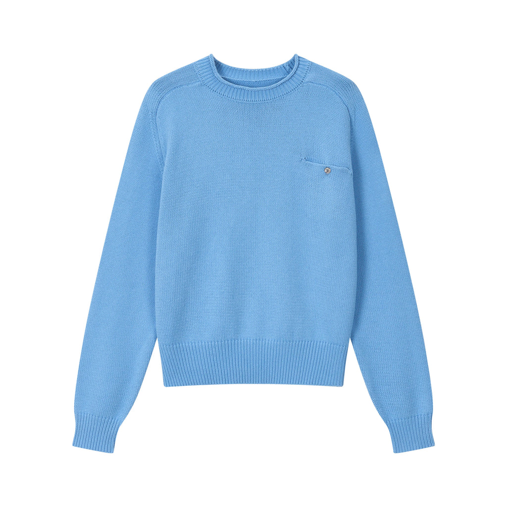 VLABMADE Rolled-Edge Raglan Loose-Fit Knit Sweater