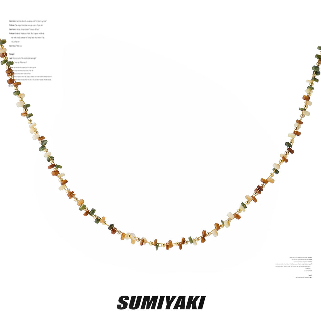 SUMIYAKI Rainbow Beaded Collarbone Necklace