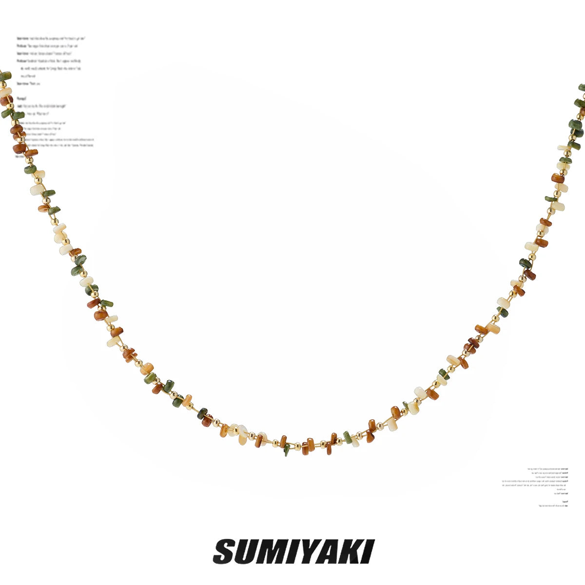 SUMIYAKI Rainbow Beaded Collarbone Necklace