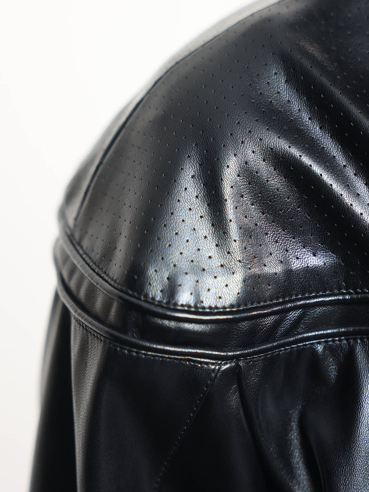 JCAESAR Cropped PU Leather Jacket