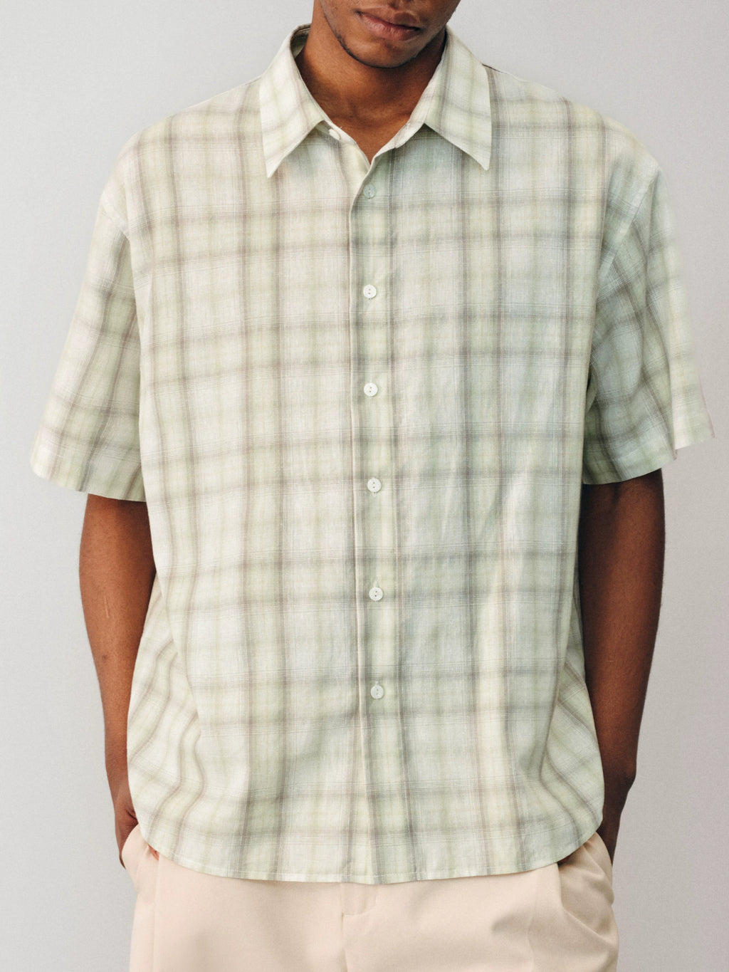 NONRADICAL Gradient Check Breathable Shirt