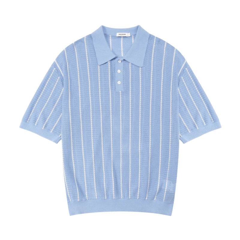 BODYDREAM Pure Cotton Open-Knit Drop-Shoulder Polo Shirt