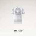 SEE ALSO Black Label Striped Breathable Knit Polo Shirt