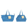 JANDRESS Florida Blue Faux Leather Magnetic Snap Tote