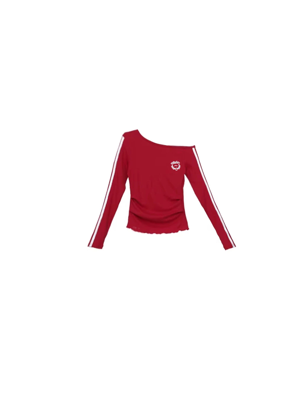 SAMUSAN Slanted Shoulder Striped Strap Long Sleeve