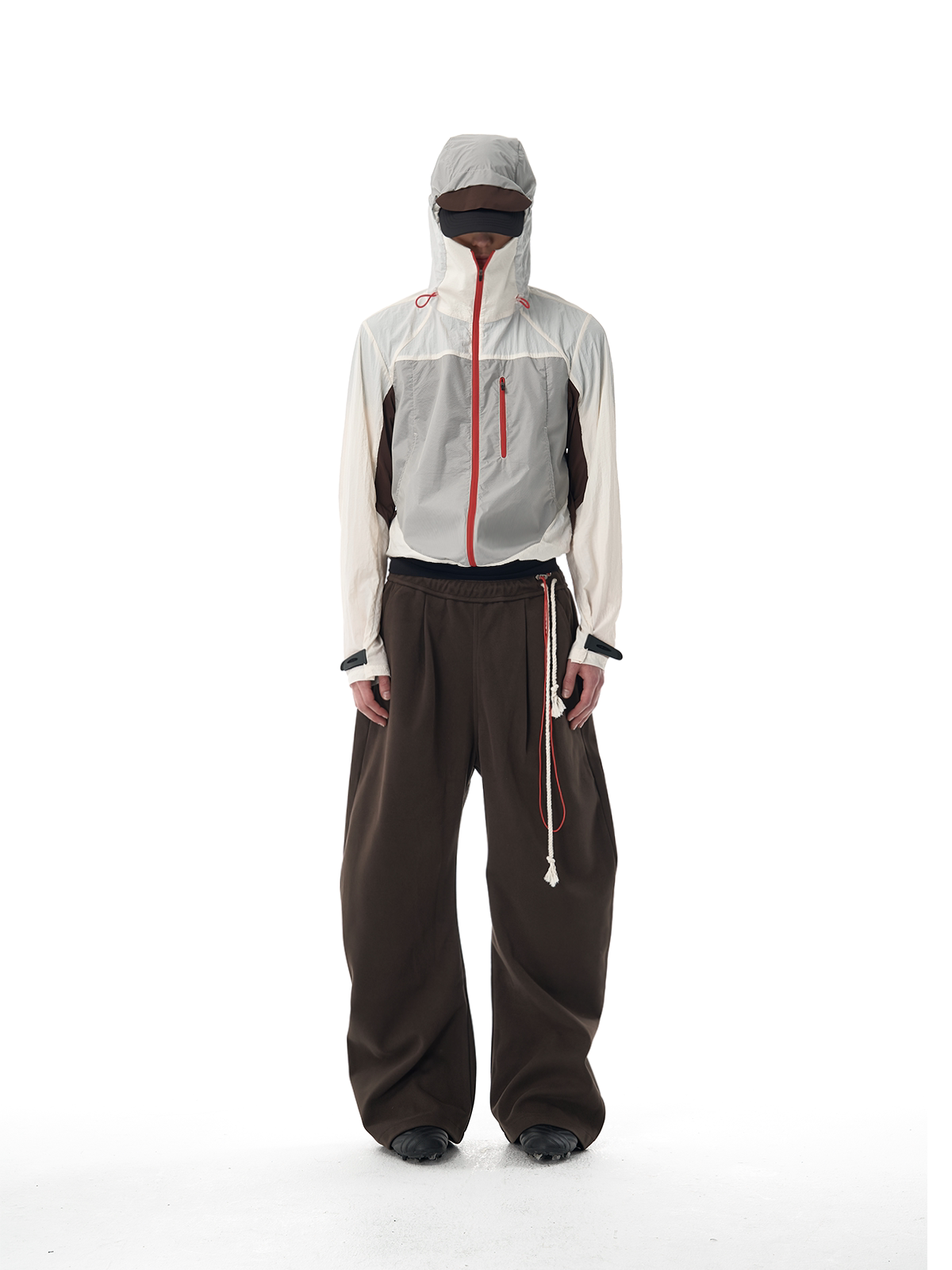 BEVAN UP Nylon Color-Block Zip-Up Sun Protection Jacket