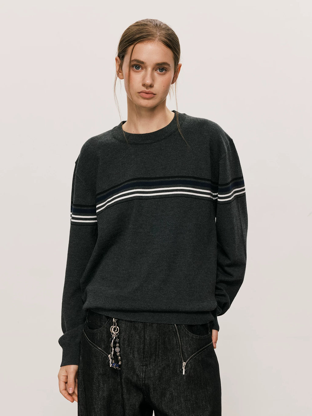 LR MADE Contrast Stripe 400g Warm Oversized Sweater