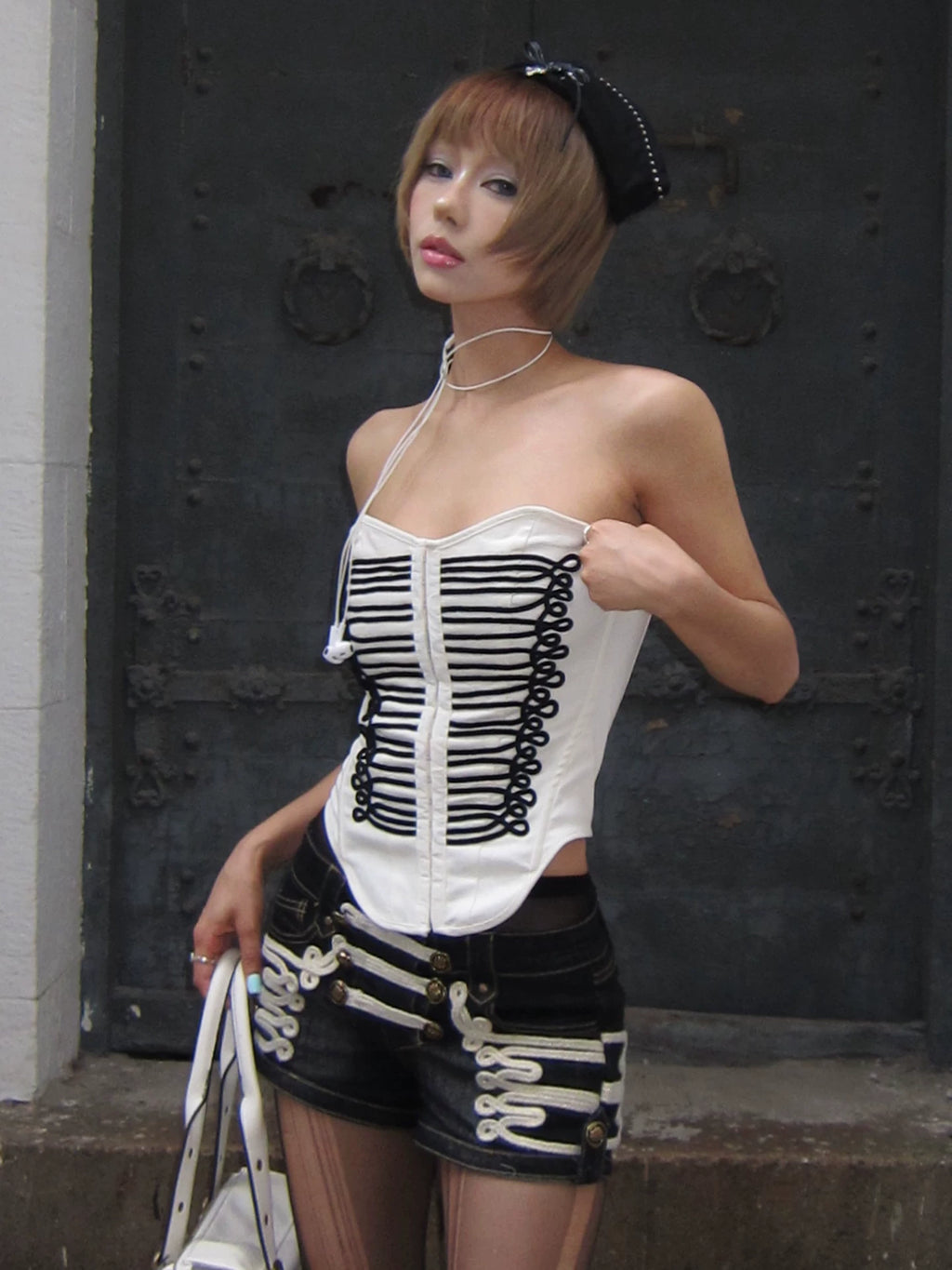 FayChui Baroque Court Cropped Corset Top