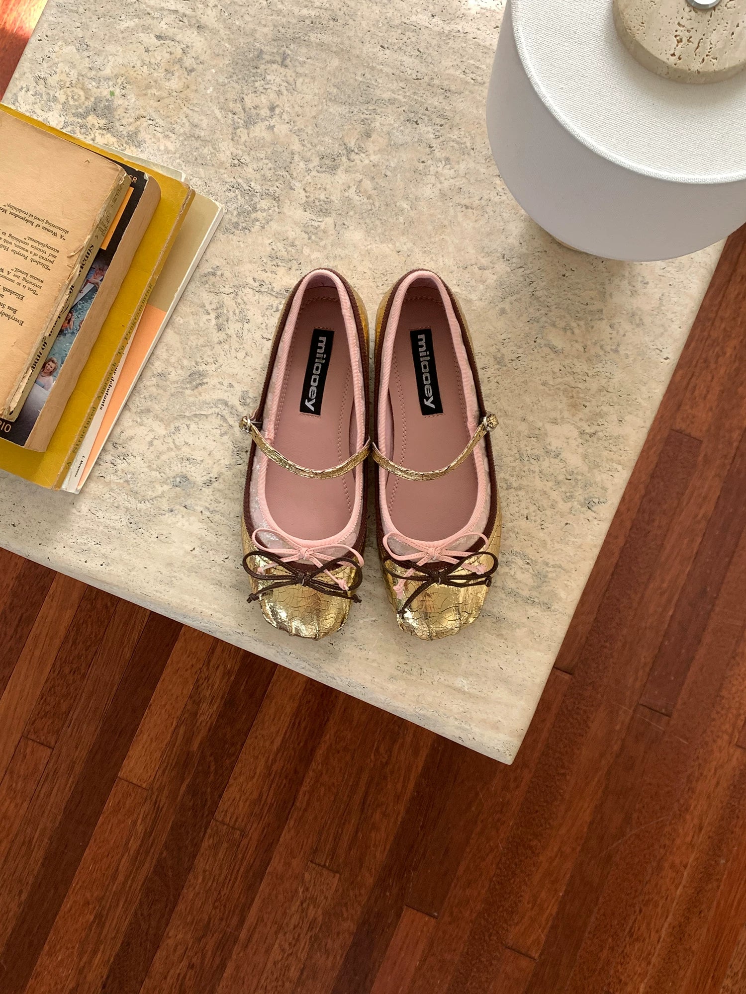MILOOEY Leather Bow-Strap Mary Jane Flat