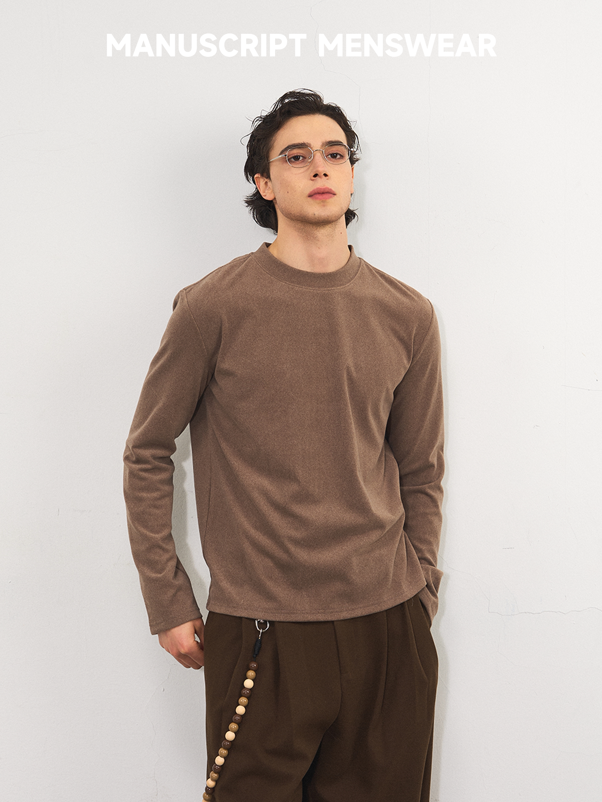 MANUSCRIPT Casual Round Neck Thermal Long Sleeves