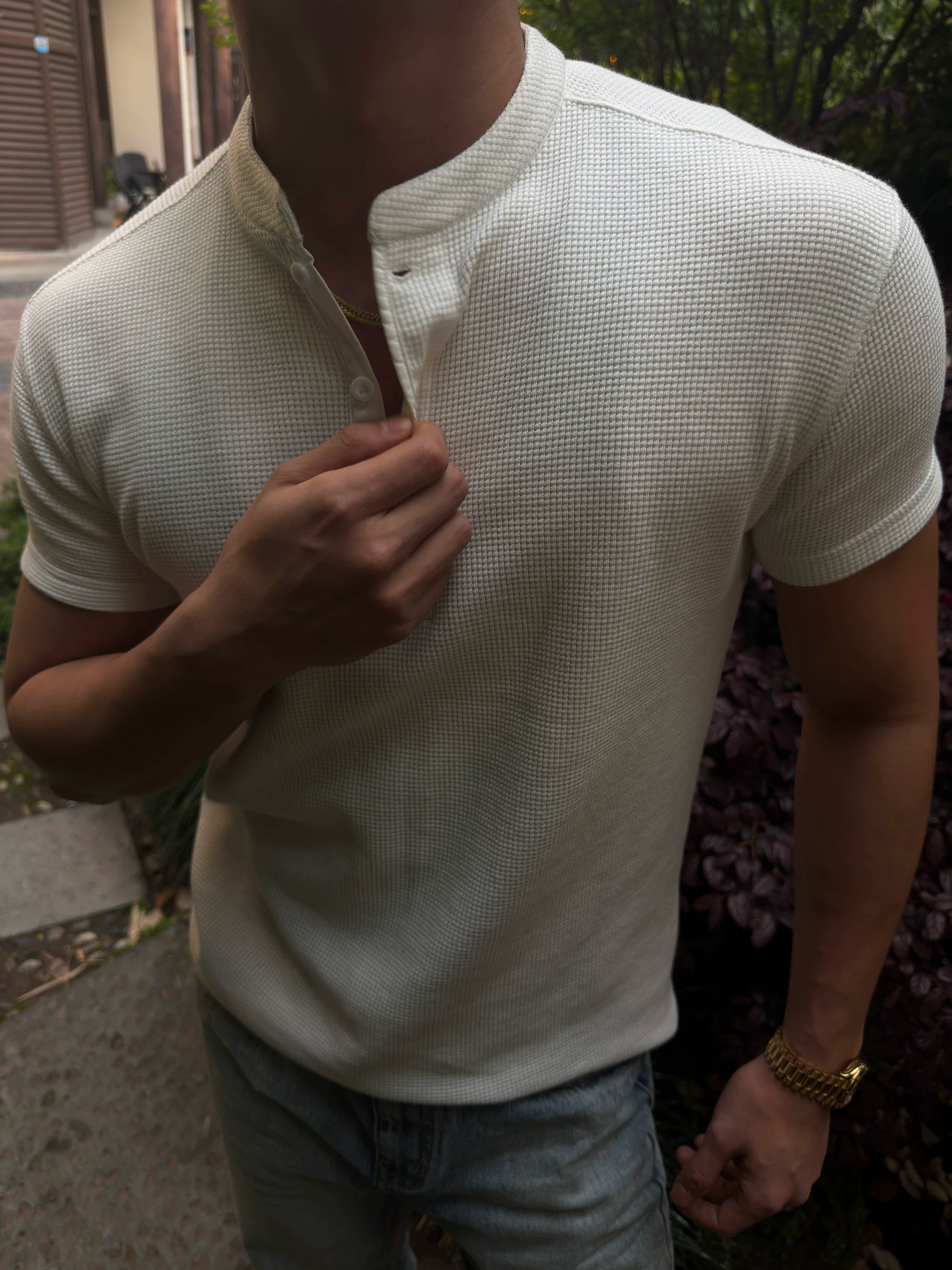 GTAL 26SS 270g Wrinkle-Resistant Henley Tee