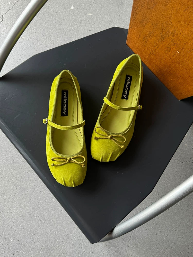 MILOOEY Bow Strap Ballet Flat