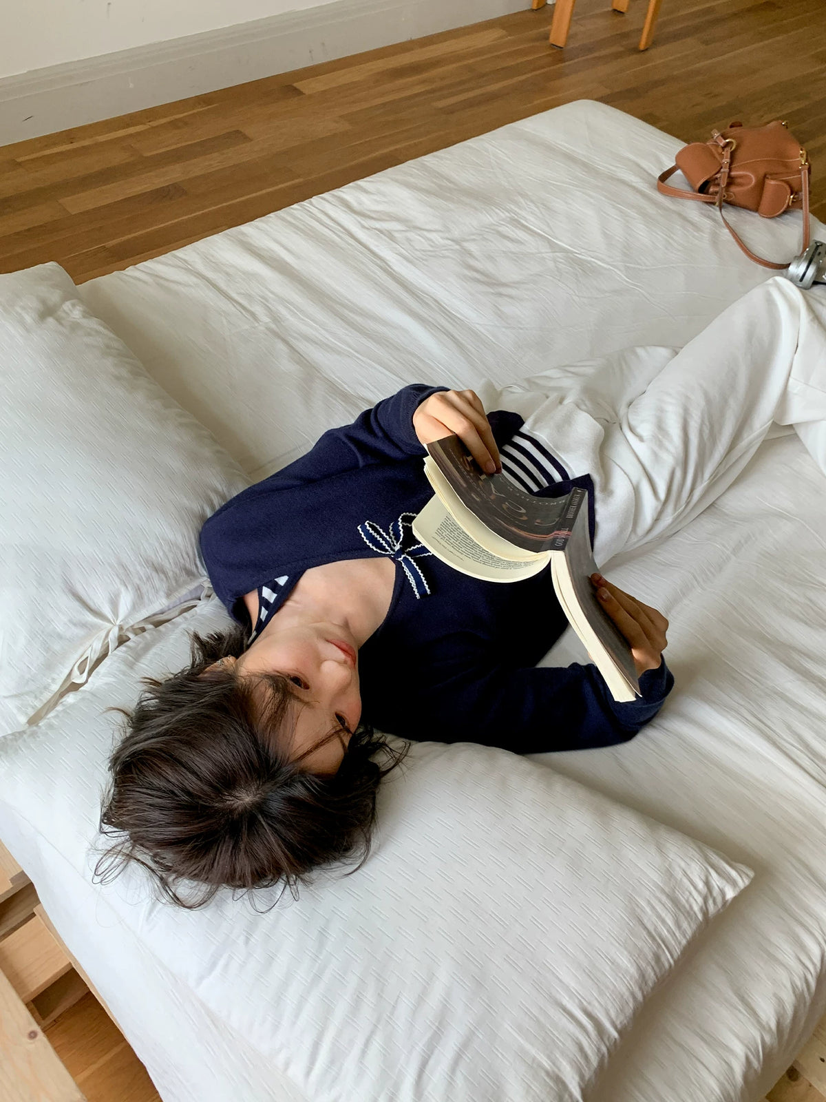 KANO Striped Halter Knit Cardigan Set