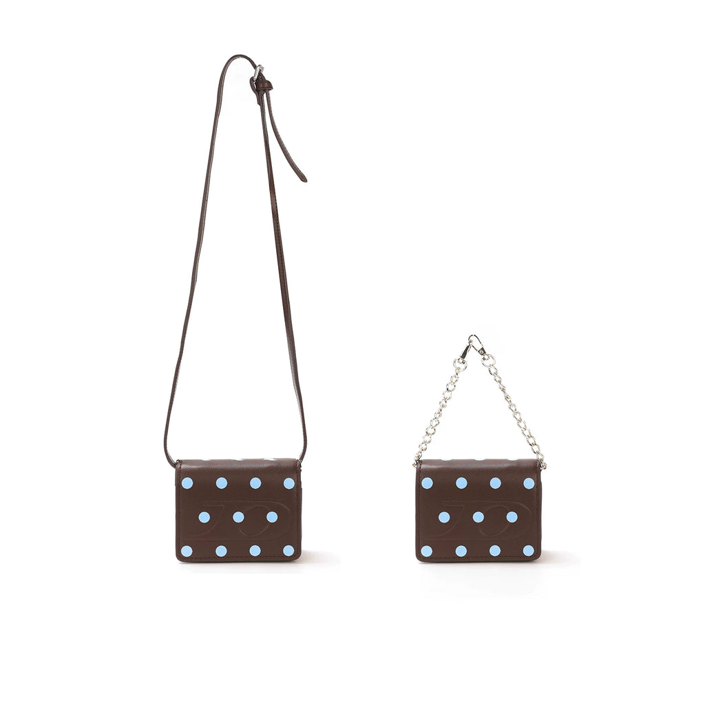 JANDRESS White Polka-Dot Faux Leather Crossbody Coin Purse