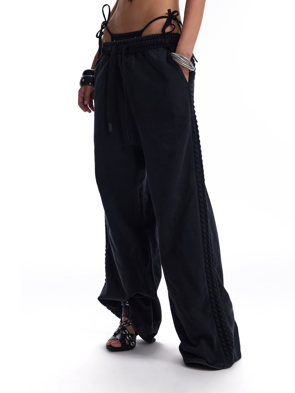 no E mosen Washed Distressed Baggy Sweatpants