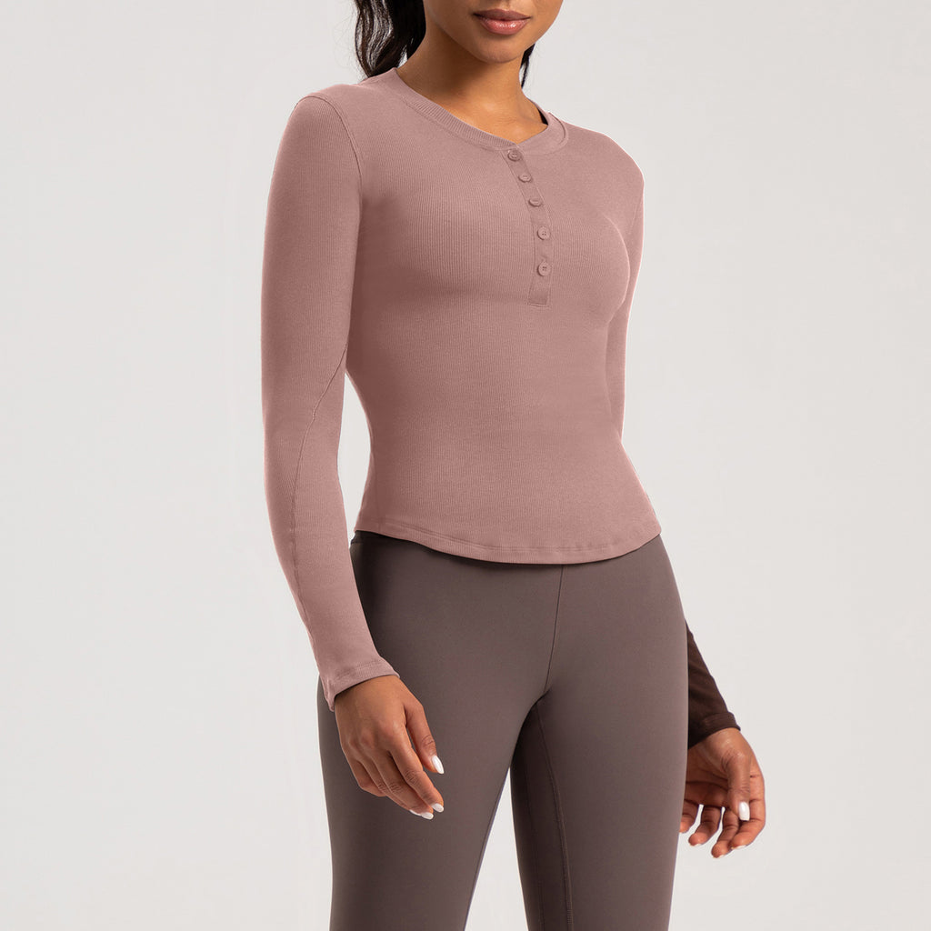 Athena Lulu Henley Shirt Sports Yoga Suit