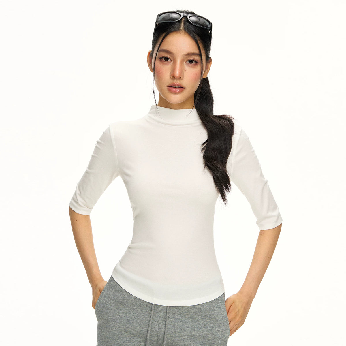 ARISEISM Half-Zip Slim Fit Tee