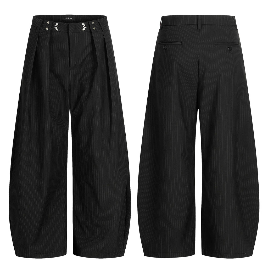 11KN Striped Skinny Casual Wide Leg Pants