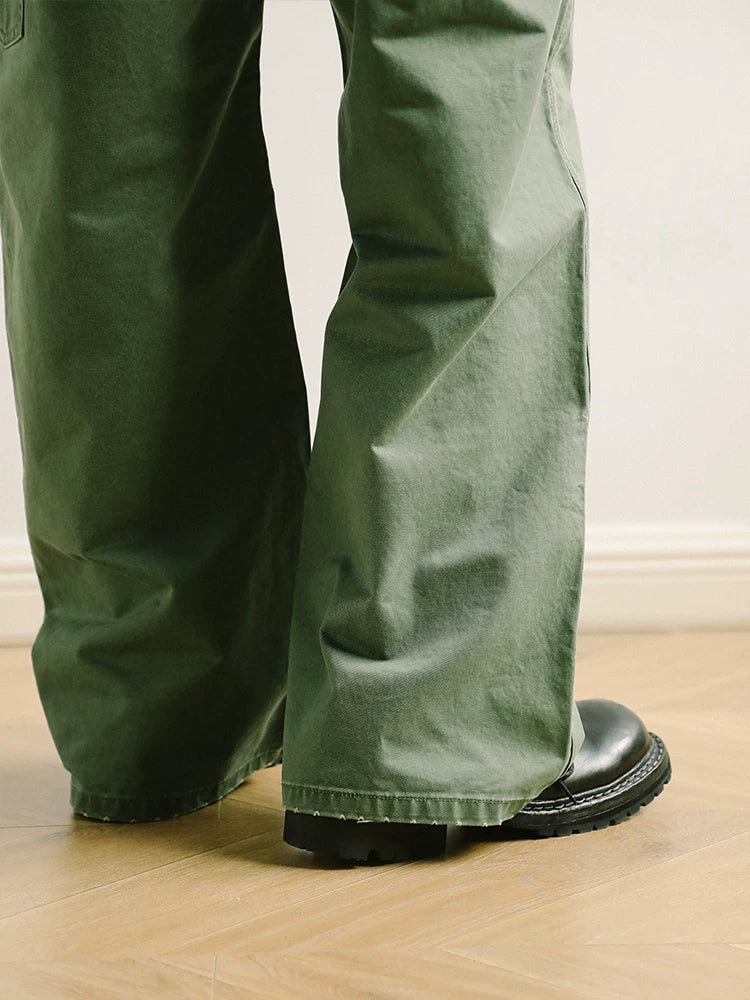 Mbbcar Cargo Straight-Leg Distressed Work Pants