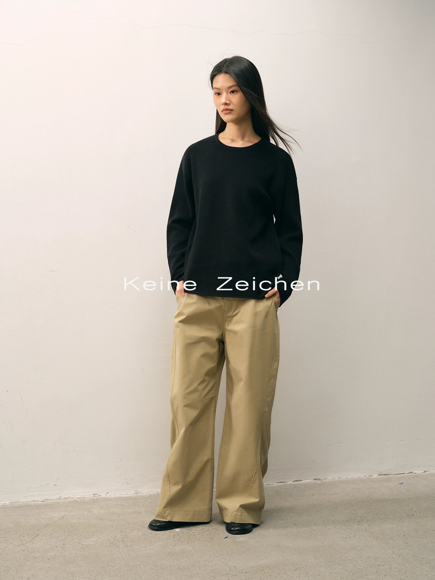 NO LOGO Lazy and Sagging Knitted Sweater