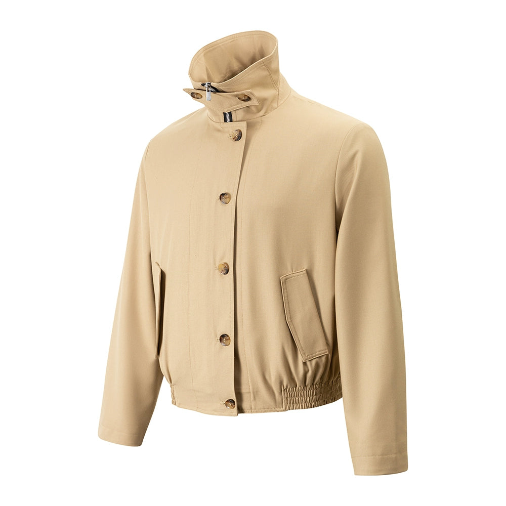 Azure Lisseur Premium Simple Turtleneck Button-Feeling Jacket
