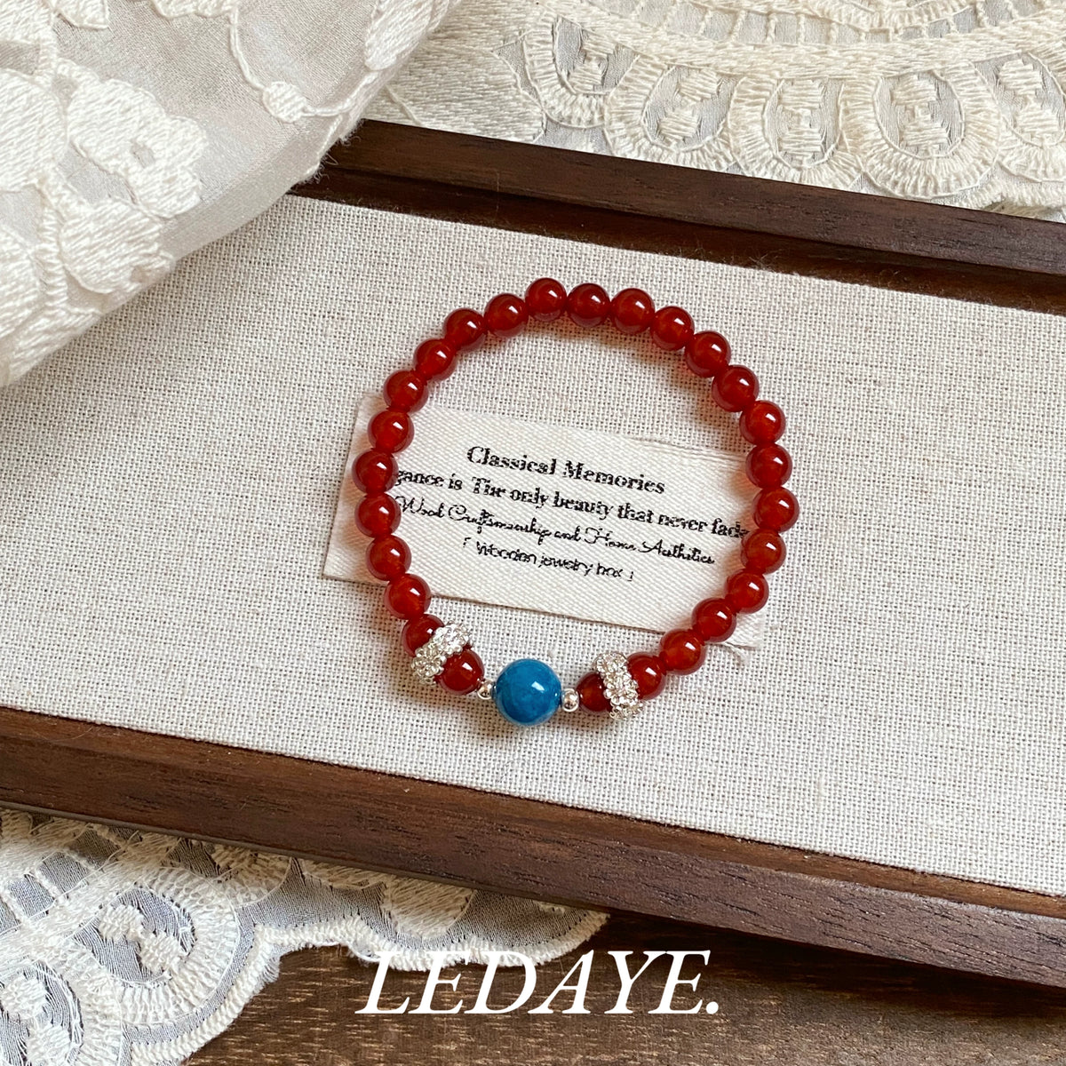 LIDAYE Red Agate Layered Bracelet