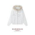 BJHG Vintage Fleece Collar Hooded Sweater Jacket