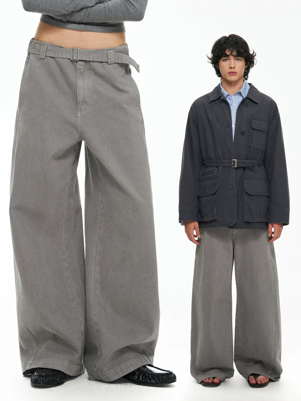 TGNS Washed Wide-Leg Jeans