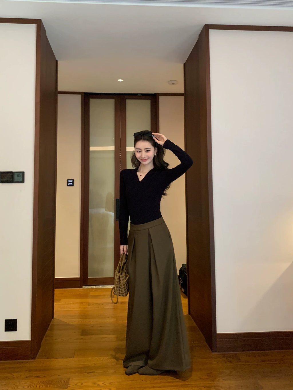 Pusumede Loose Wide-leg Slacks