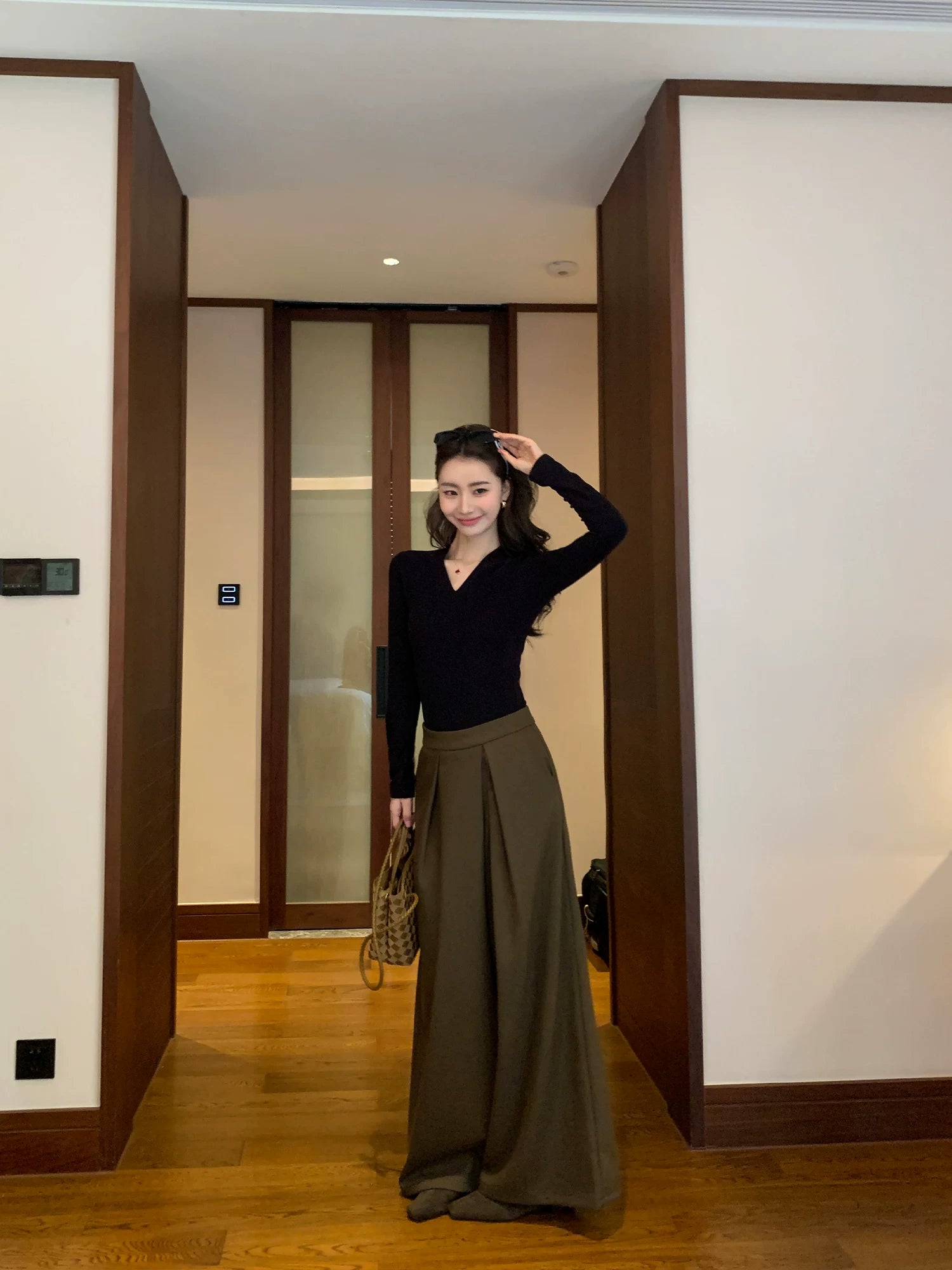 Pusumede Loose Wide-leg Slacks