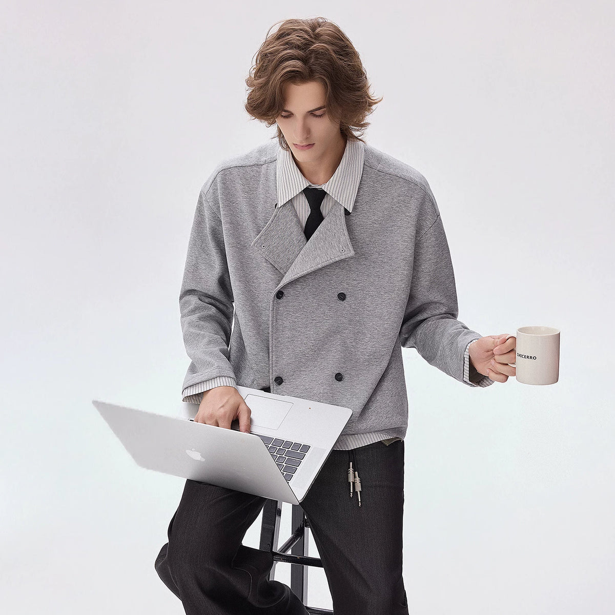 CHOR Striped Contrast Long-Sleeve Shirt