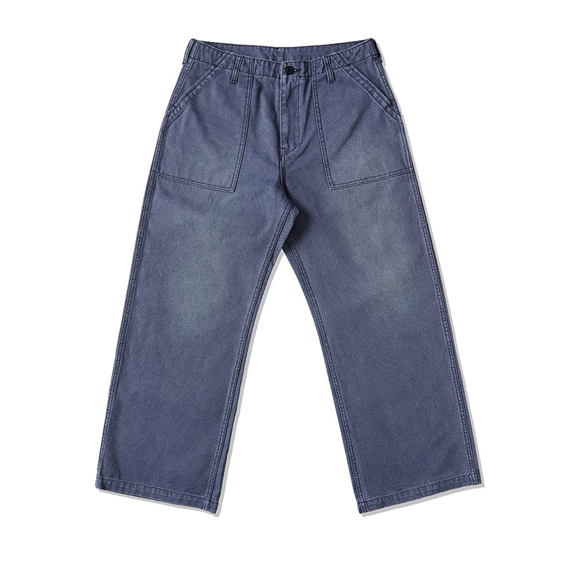 Mbbcar 16oz Slub Canvas Rope-Dyed Wide-Leg Fatigue Pants
