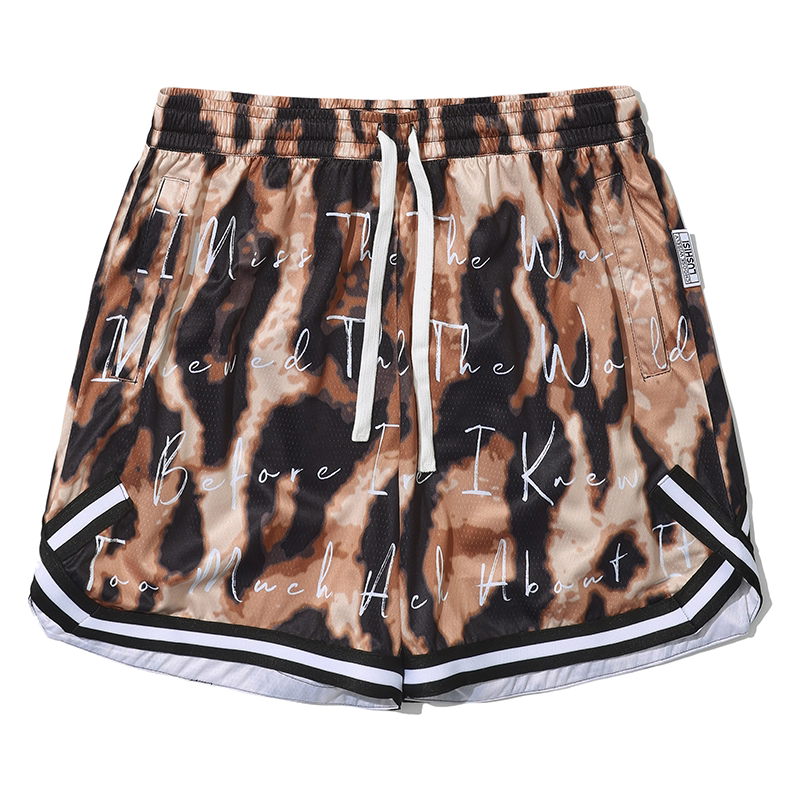 LUSHISI Purple Digital Print Basketball Shorts