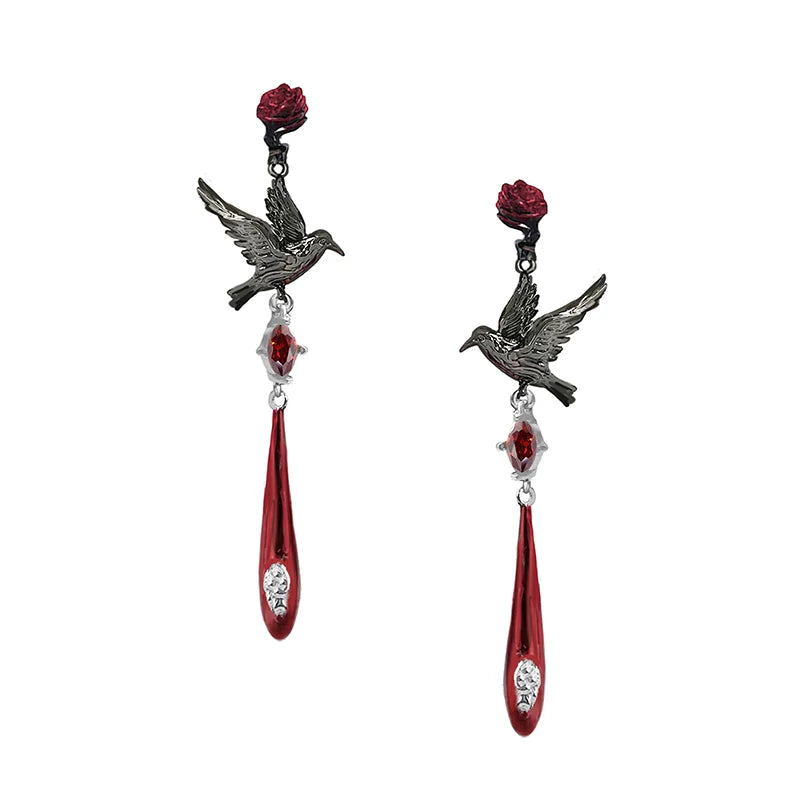 MASW Gold-Plated Alloy Creative Raven Earrings