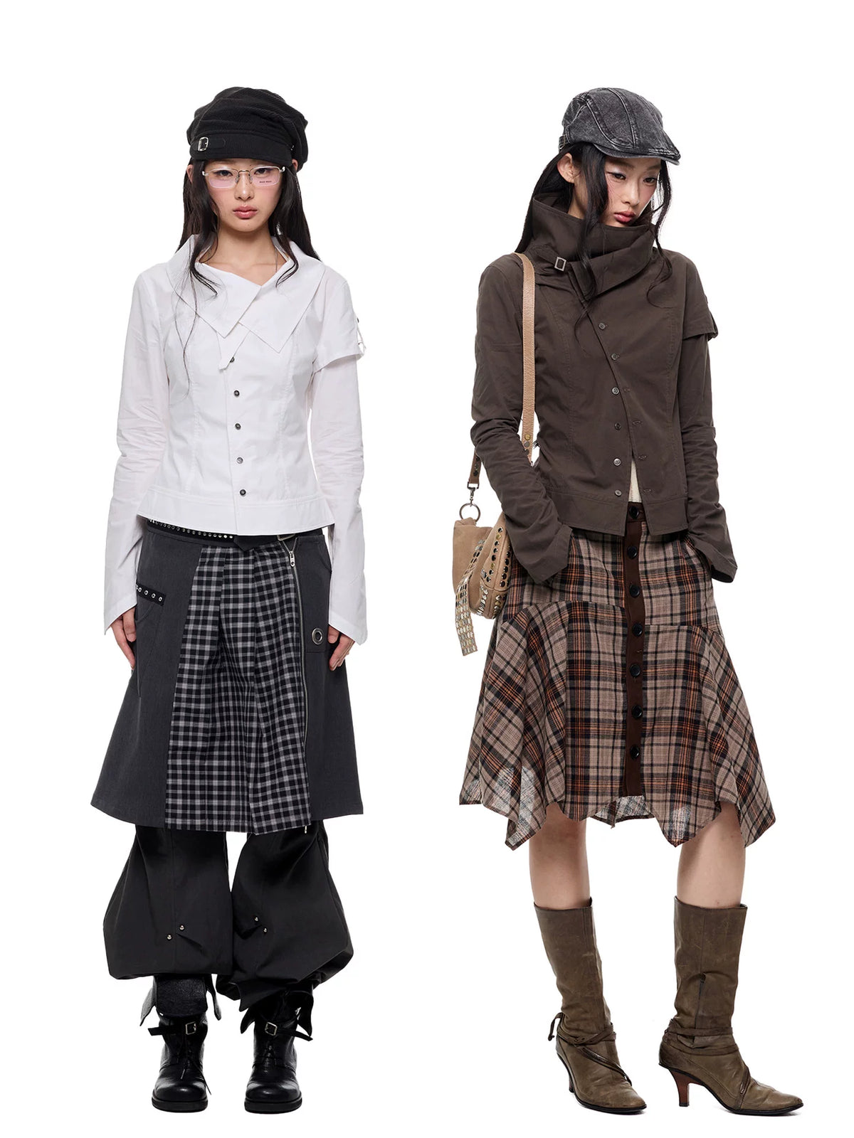 JIKOO Faust Asymmetric Zip Cropped Jacket