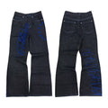 ColdAsia Flower-type Embroidered Original Cow Jeans