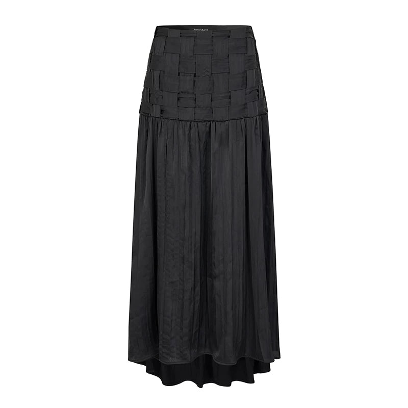 AnnoMundi Asymmetrical A-Line High-Waist Midi Skirt