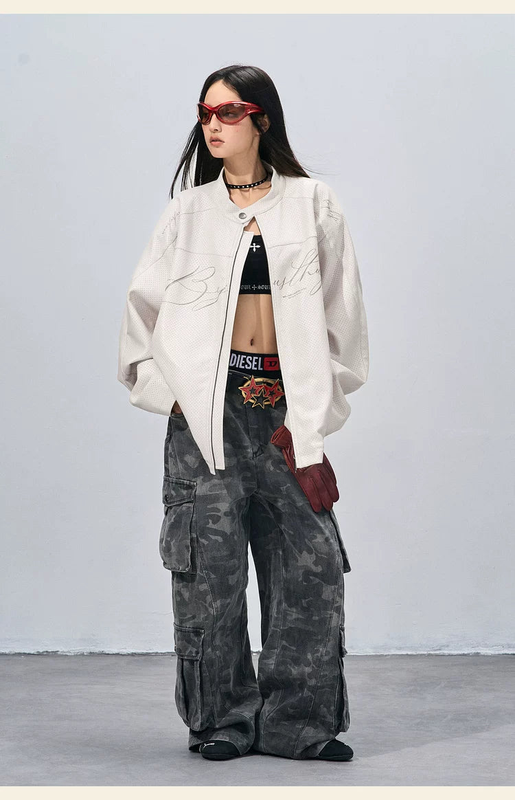 BJHG PU Leather Couple Biker Jacket