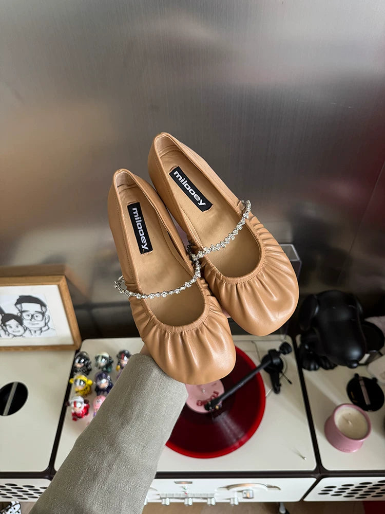 MILOOEY Rhinestone Strap Mary Jane Ballet Flat