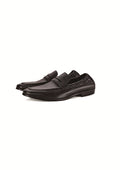 TERRAKOO Leather Penny Loafer with Elastic Goring