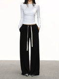 Cherry melody Vintage High Waist Wide Leg Casual Pants