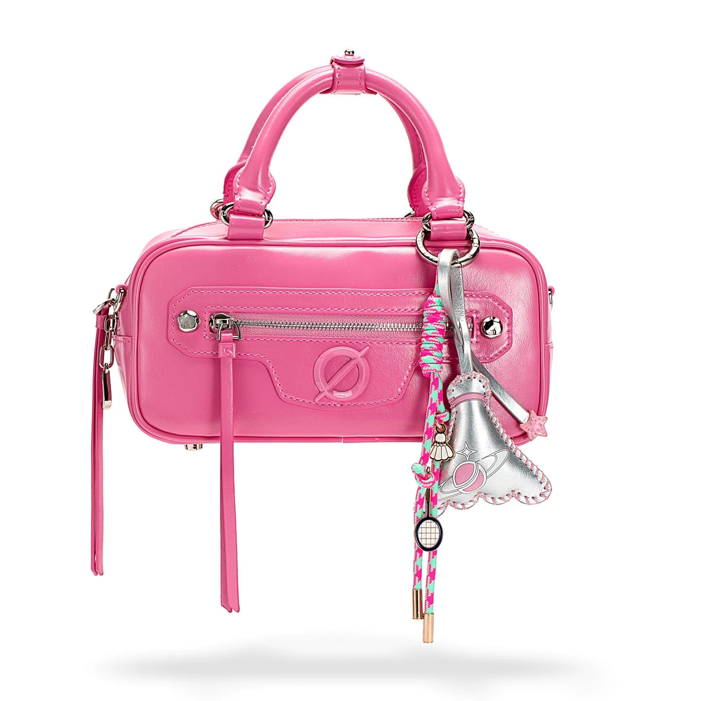 JELLY TOYBOY Hot Pink Faux Leather Zip-Top Boston Bag