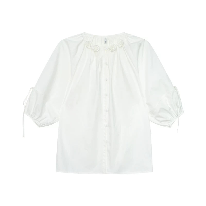 KANO Rose Embellished Loose Fit Blouse