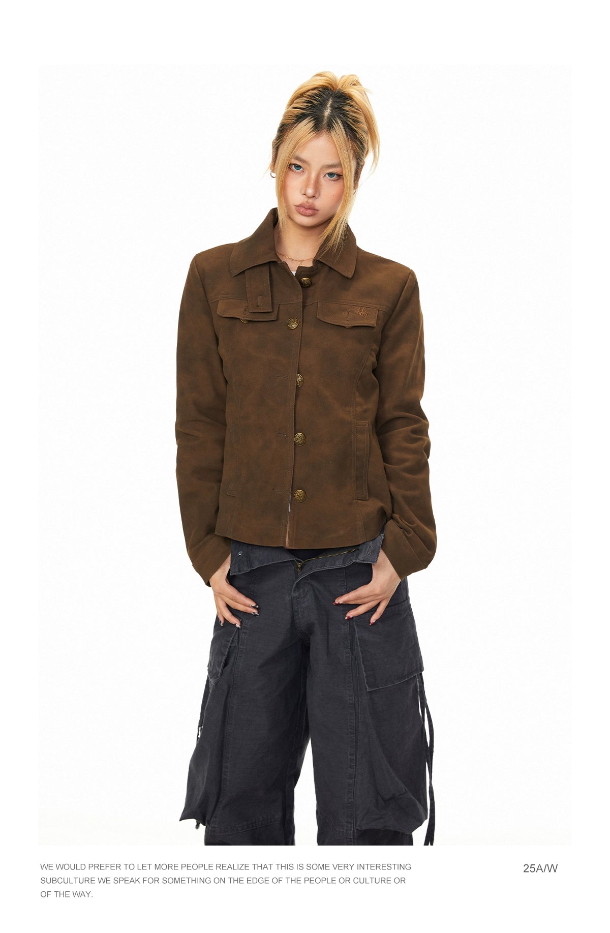 Mershier Suede Embroidered Lapel Jacket