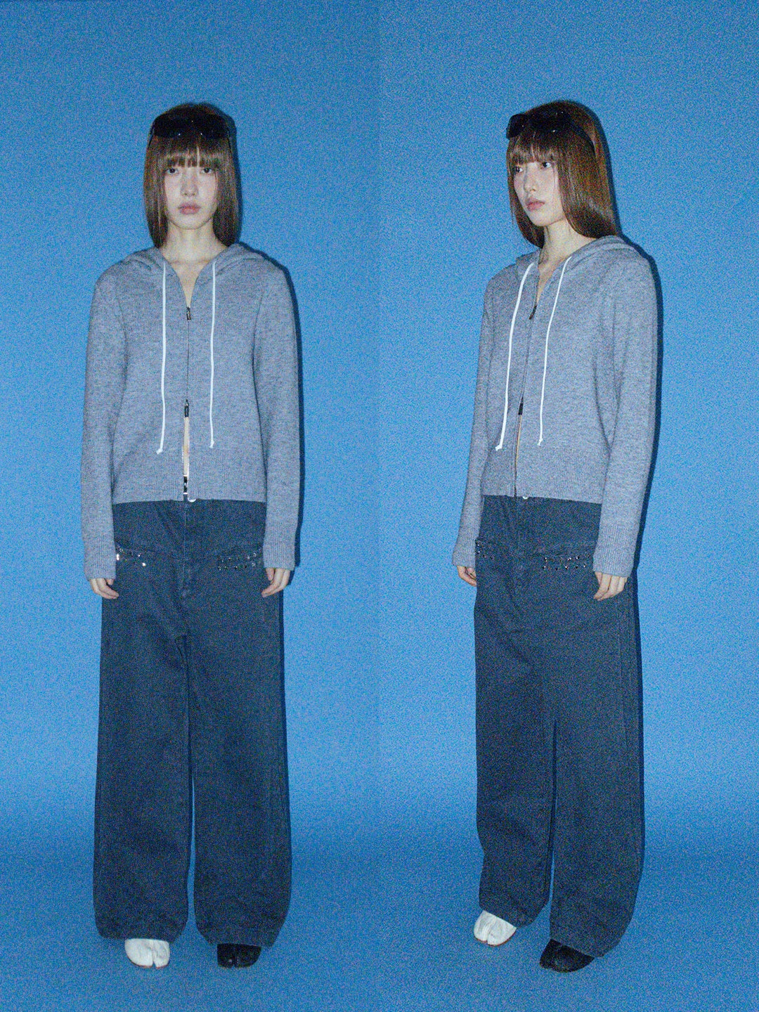 FUNKYFUN Star Rivet 400g Loose Straight Cargo Pants
