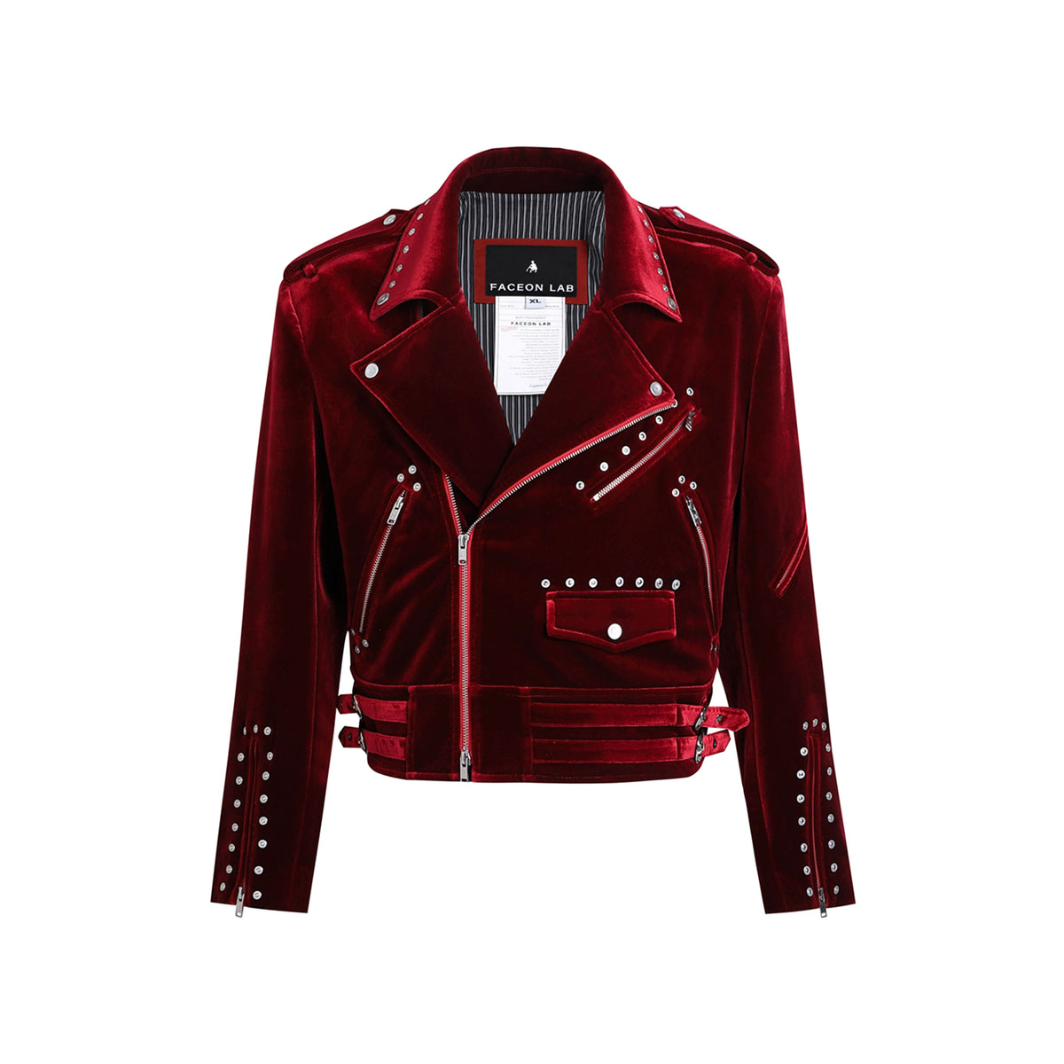 FACEON LAB Red Velvet Motorcycle Jacket