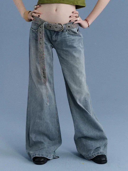 Achihara Beach Low-Rise Washed Wide-Leg Jeans